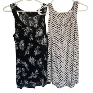 Two Black and White Sleeveless Tops